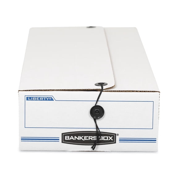 Bankers Box 00009 9 in. x 14-1/4 in. x 4 in. Liberty Basic Storage Box For Check/Voucher - White/Blue (12/Carton)