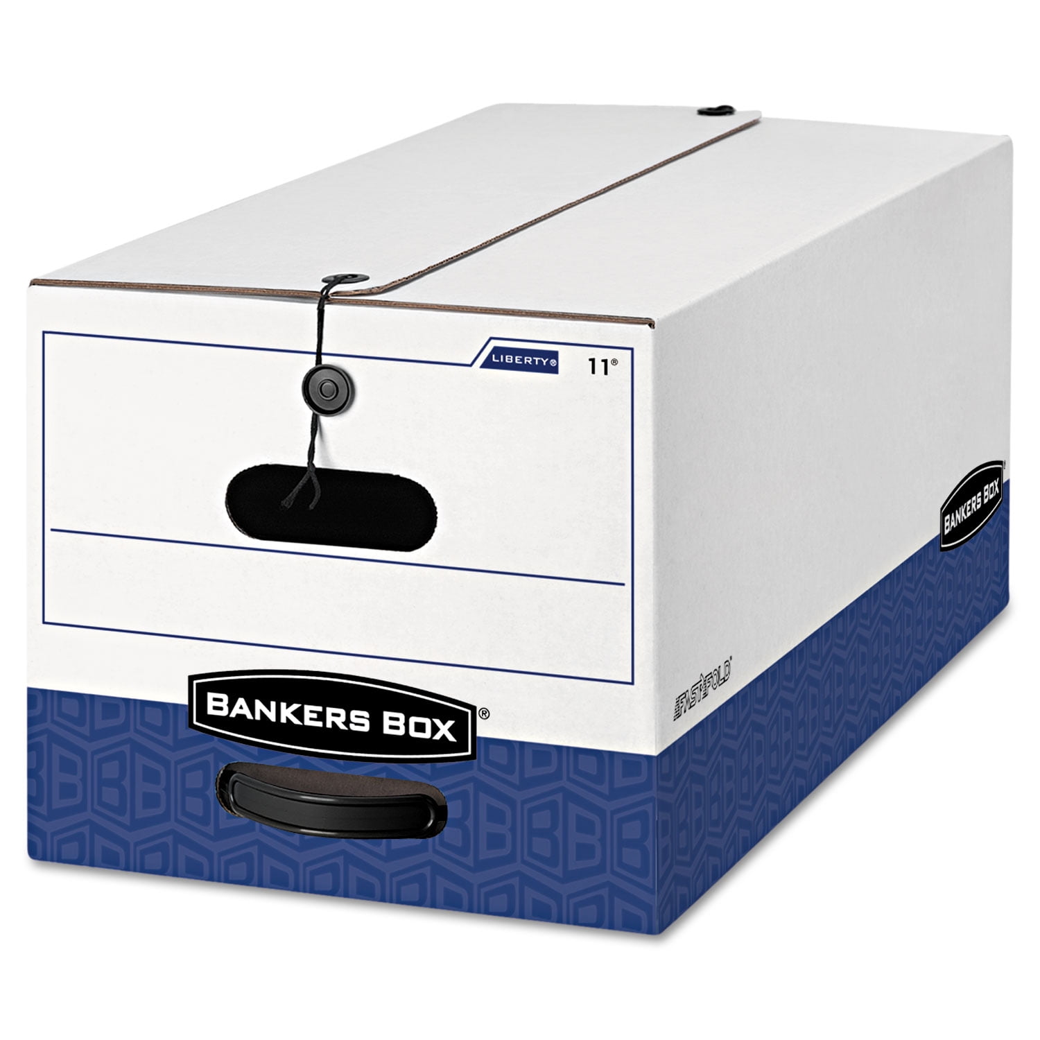 Liberty Heavy-Duty White and Blue Corrugated Storage Box