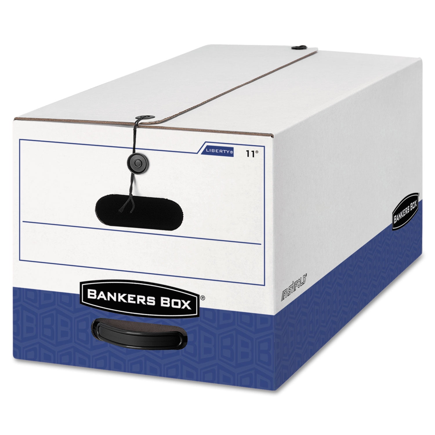 Liberty Heavy-Duty White and Blue Legal Storage Box