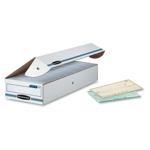 Bankers Box 00706 Storage File, Check/Deposit Slip, 9-Inch x24-Inch x4-Inch , 12/CT, White