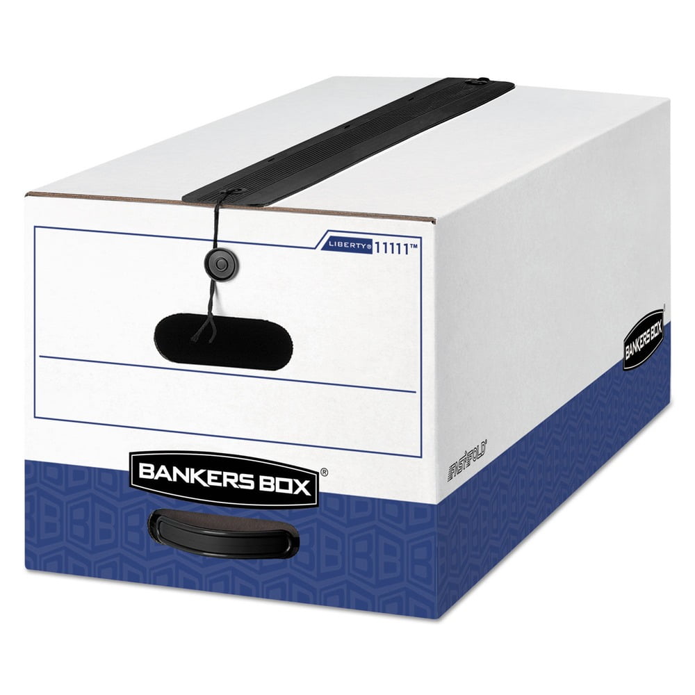 Liberty Plus Heavy-Duty White and Blue Letter Storage Box