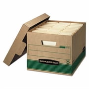 Bankers Box 12 Pack STOR/FILE Medium-Duty 100% Recycled File Storage Boxes, FastFold, Lift-Off Lid, Letter/Legal