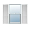 thumbnail image 1 of 14 1/2"W x 51"H Lifetime Vinyl, Custom Cathedral Top All Louver, Open Louver Shutters, w/Shutter-Loks (Per Pair), Bright White, 1 of 14