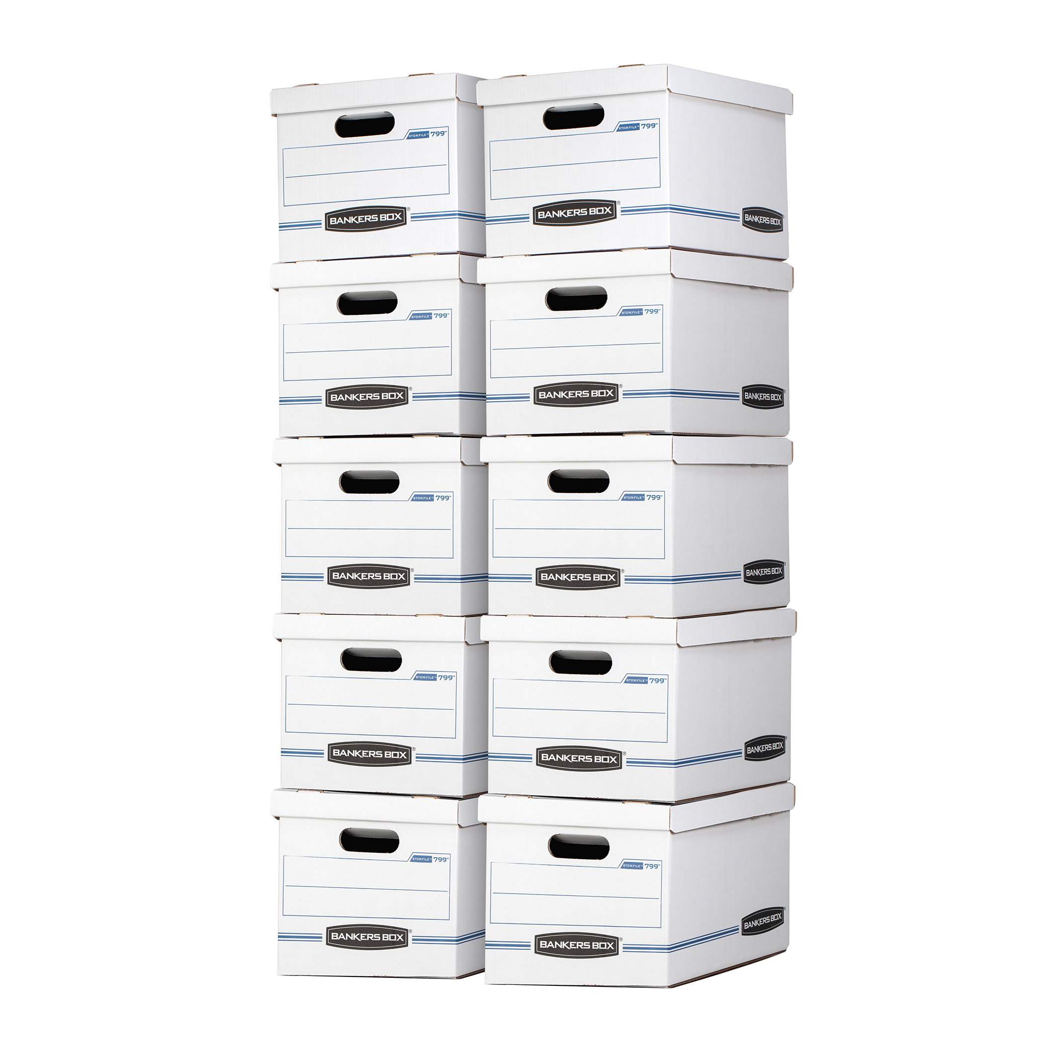 Bankers Box Basic Duty Letter/Legal File Storage Box with Lids, 10 Pack, White - image 1 of 8