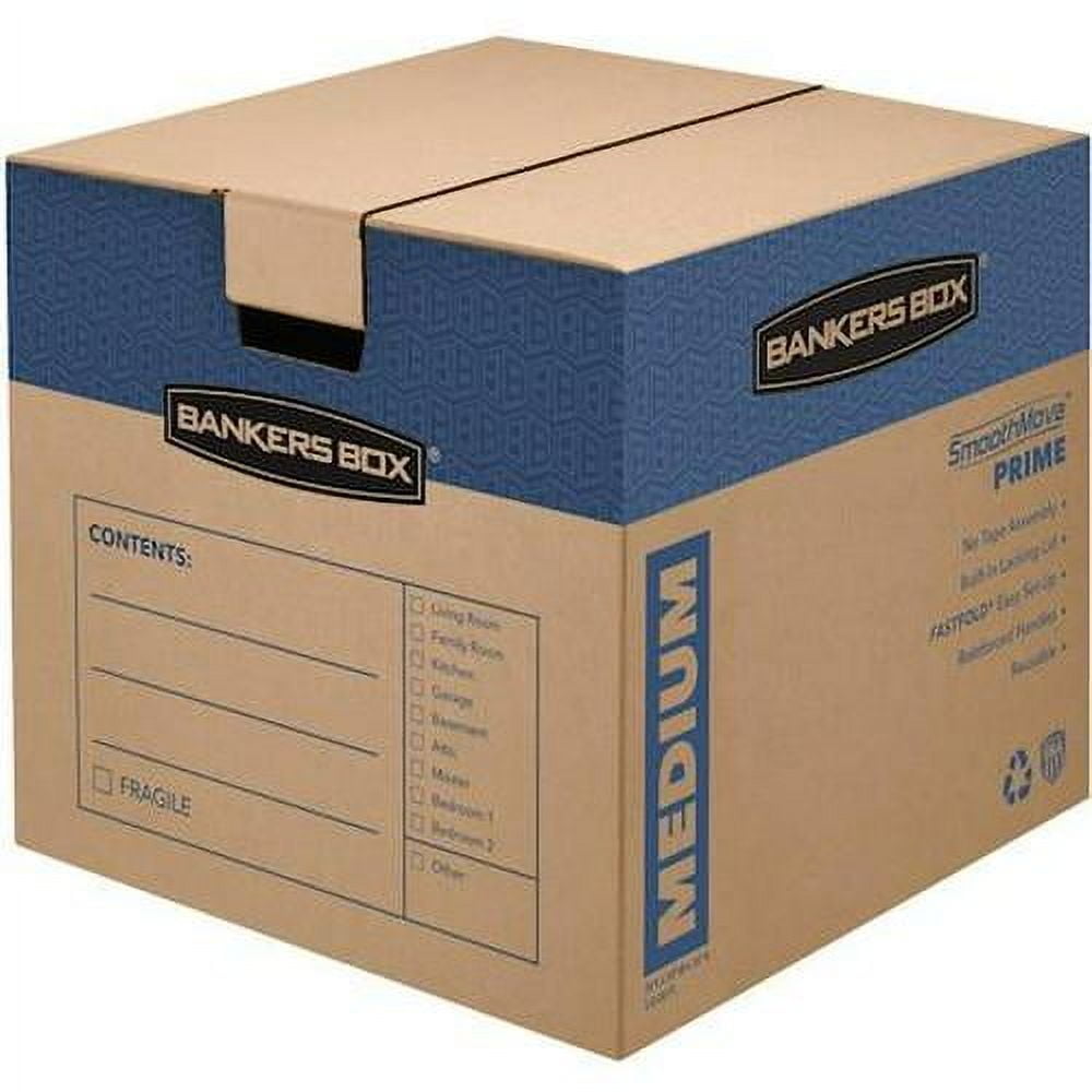 Bankers Box Box, Moving/Storage, Medium, PK8, Kraft, Cardboard, 8 PK