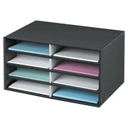 Bankers Box Decorative Eight Compartment Literature Sorter, Letter, Black/White Brocade Design (6171301)