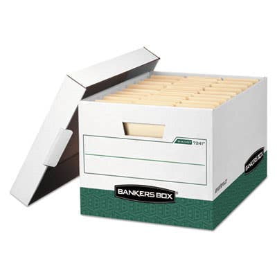 Heavy-Duty White and Green Corrugated Paper Storage Box