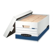 Bankers Box File Storage Boxes with Lids, White, 12-Pack, Corrugated Cardboard