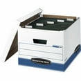 thumbnail image 1 of Bankers Box HANG'N'STOR Medium-Duty Storage Boxes Letter/Legal Files, 13" x 16" x 10.5", White/Blue, 4/Carton, 1 of 3