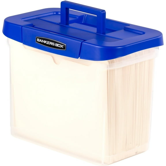 Bankers Box Heavy Duty Portable Plastic File Box, 1pk