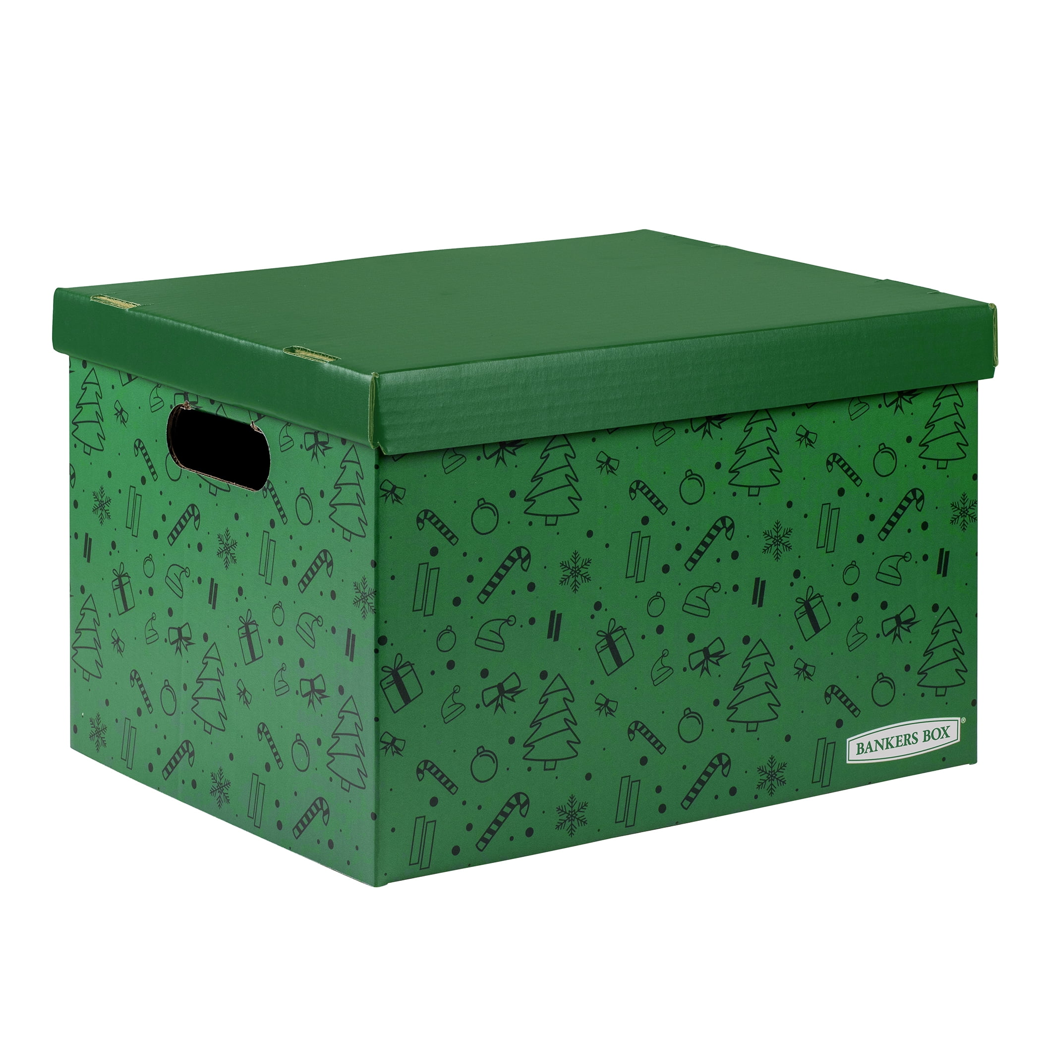 Bankers Box Holiday Corrugate Storage Box, 5-Pack, Green