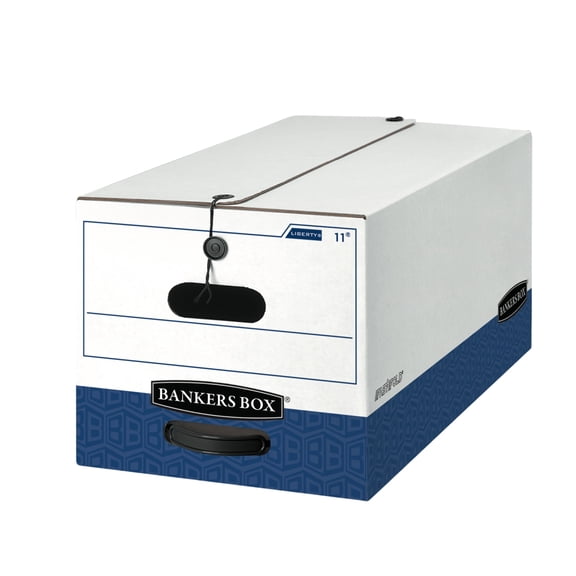 Bankers Box Liberty FastFold Medium-Duty Storage Boxes With Locking Lift-Off Lids And Built-In Handles, Letter Size,