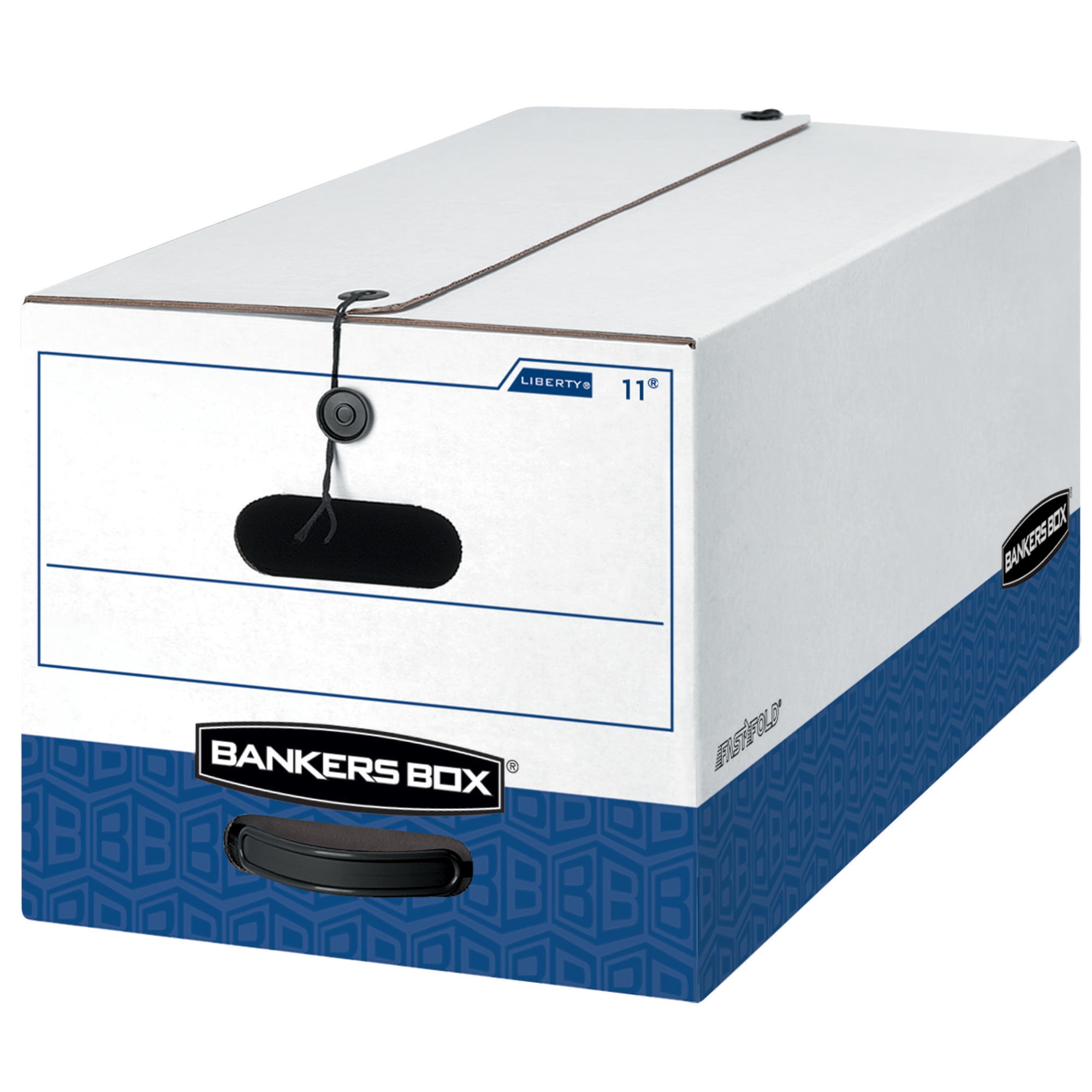 Liberty FastFold Medium-Duty White and Blue Paper Storage Box