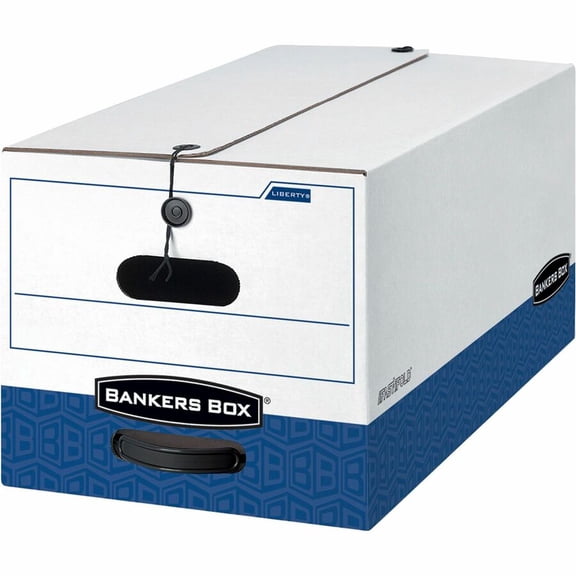 Bankers Box Liberty Heavy-Duty Strength Storage Boxes for Legal Files, White or Blue, 12 per Pack