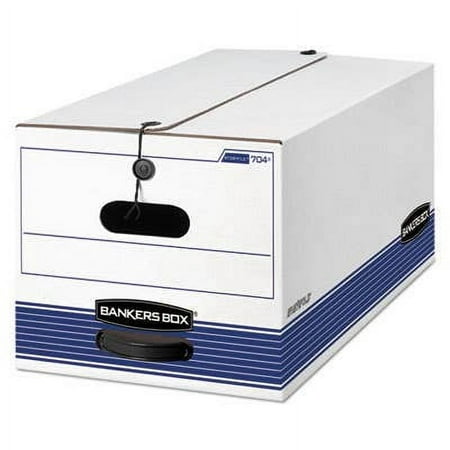 Bankers Box 12 Pack Stor/File Medium-Duty Storage Boxes, String and Button And Built-In Handles, FastFold, Letter Size, 24" x 12" x 10"