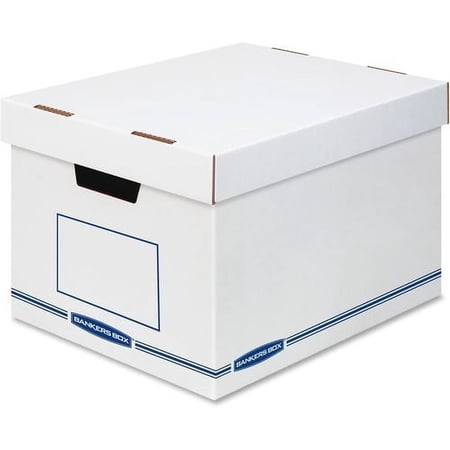 Bankers Box Organizers Storage Boxes External Dimensions: 12.8" Width x 16.5" Depth x 10.5" Height - Medium Duty - Single/Double Wall - Stackable - White, Blue - For Storage - Recycled - 12 / Carton