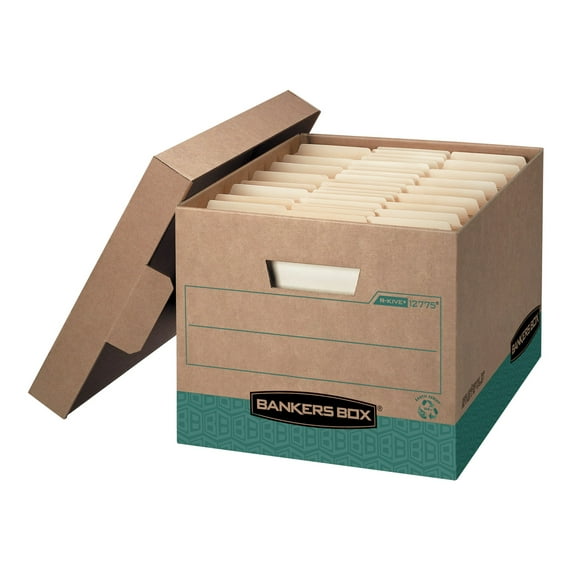 Bankers Box® R Kive® FastFold® BAA Compliant Heavy-Duty Storage Boxes With Locking Lift-Off Lids And Built-In Handles, L
