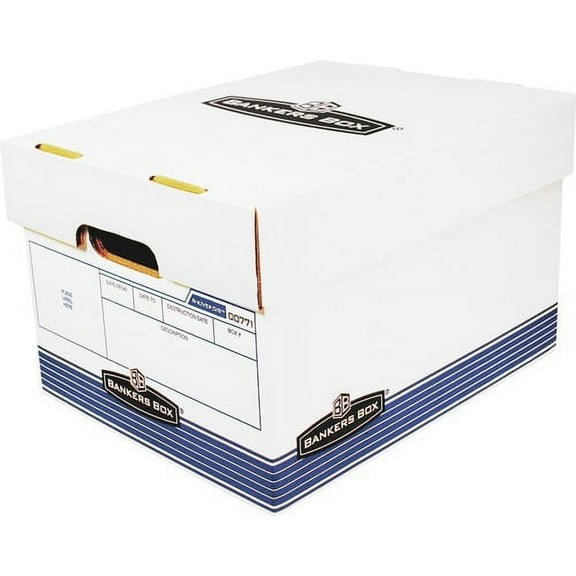 Bankers Box R-Kive Offsite File Storage Box - Internal Dimensions: 12" Width x 15" Depth x 10" Height - External Dimensions: 12.9" Width x 16.6" Depth x 10.3" Height - Lift-off | Bundle of 10 Packs