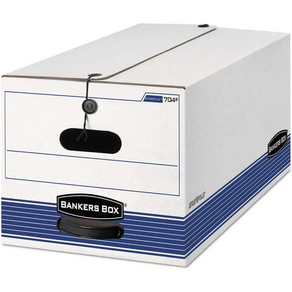 Bankers Box STOR/FILE Medium-Duty Storage Boxes, FastFold, String and Button, Legal, Case of 12 (00705)