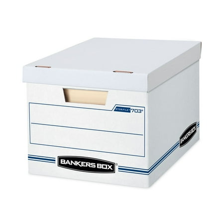 Bankers Box Stor/File Storage Box, Letter/Legal, Lift-Off Lid, White, 6/Pack