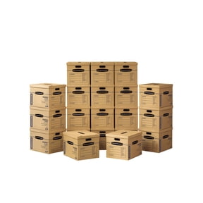 Bankers Box Medium Classic Moving Boxes, 20 Pack, Tape-Free Assembly with Reinforced Handles