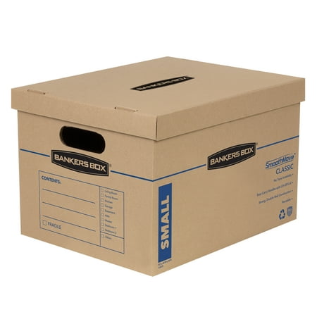 Bankers Box SmoothMove Classic Moving Boxes, Small 20 Pack, Kraft Brown, 20 Per Carton (Quantity)