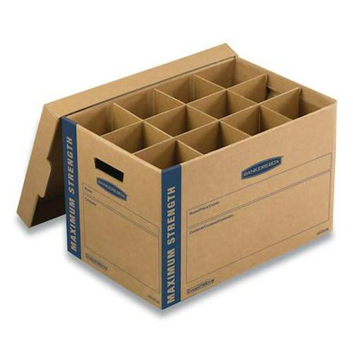 Bankers Box SmoothMove Kitchen Moving Kit, Med, HSC, 18.5x12.25x12, Brn Kraft/Blue