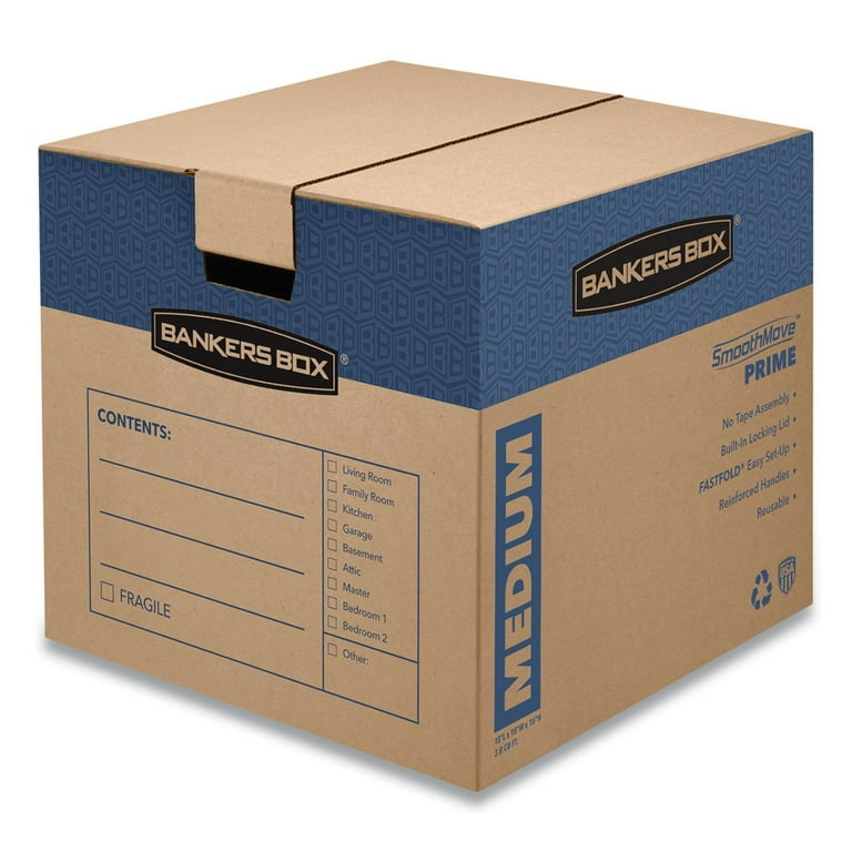 Bankers Box Moving/Storage Box, Medium, Kraft, 8/Carton (FEL0062801)
