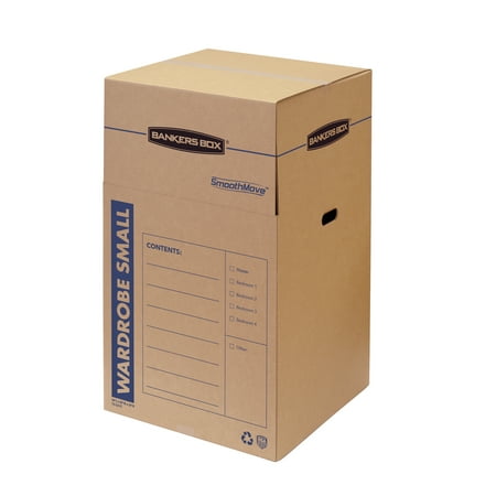 Bankers Box SmoothMove Wardrobe Moving Boxes, 20" x 20" x 34", 3pk