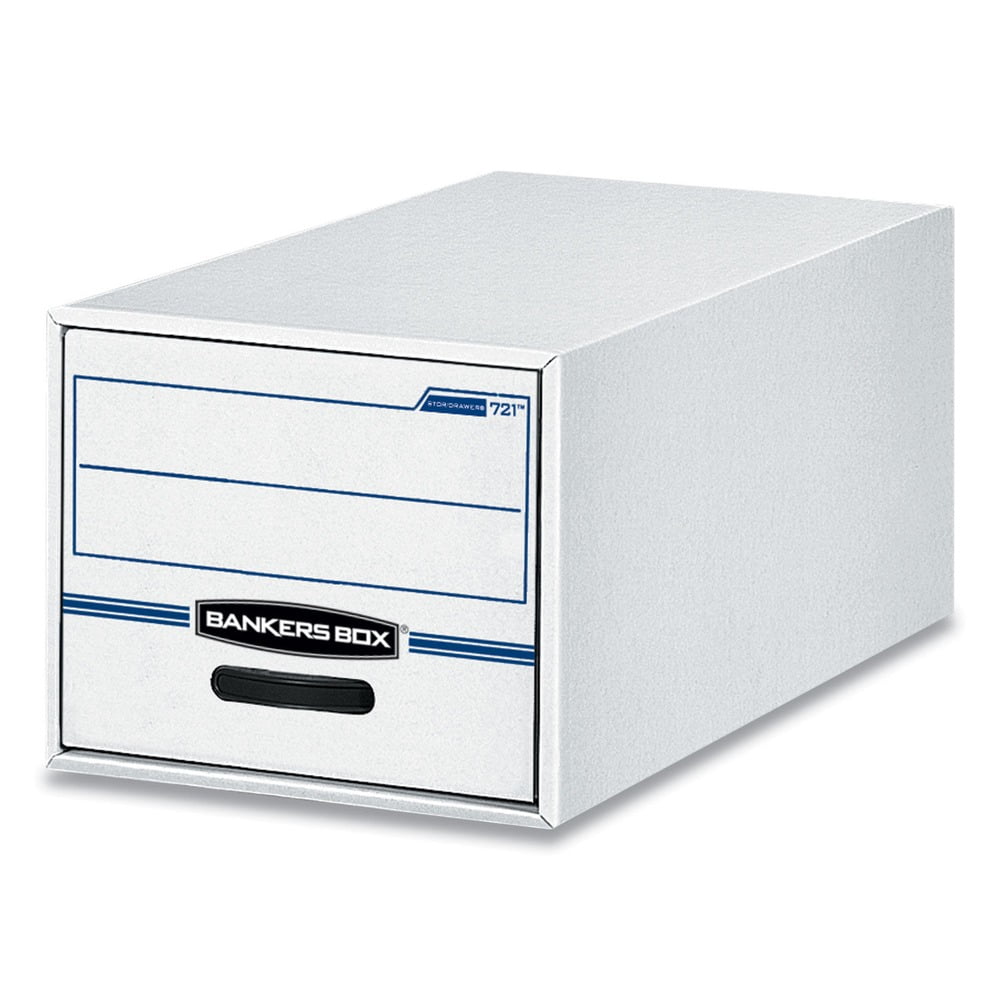 White and Blue Corrugated Cardboard Letter Size Storage Drawer