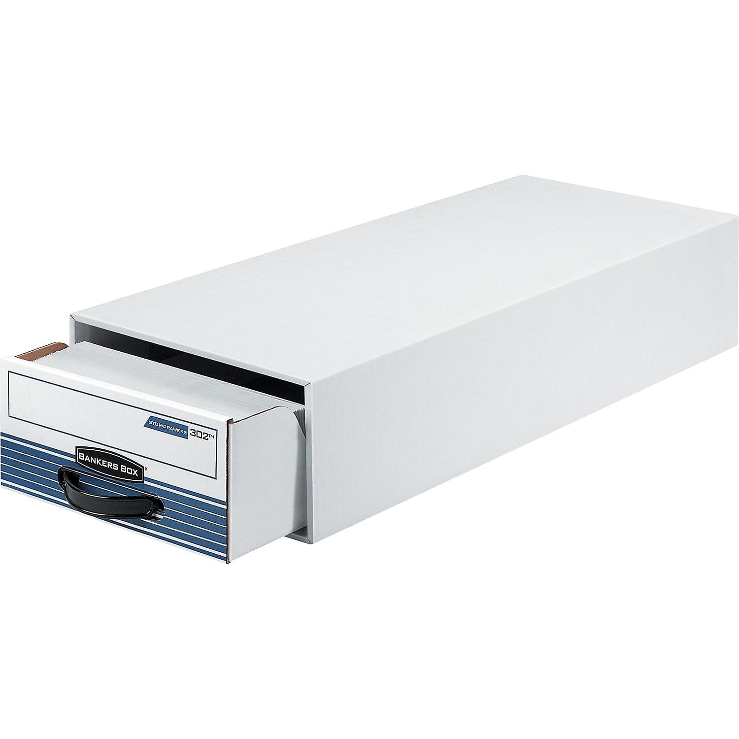 White and Blue Medium Duty Corrugated Storage Drawer