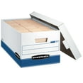 thumbnail image 1 of Bankers Box® Stor/File™ Medium-Duty Storage Boxes, Letter Size, 24" x 12" x 10", White/Blue, Case Of 4 - 70140FF, 1 of 2
