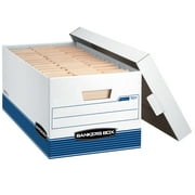 Bankers Box® Stor/File™ Medium-Duty Storage Boxes, Letter Size, 24" x 12" x 10", White/Blue, Case Of 4 - 70140FF