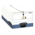 thumbnail image 1 of Bankers Box® Stor/File™ Standard-Duty Storage Boxes With Locking Lift-Off Lids And Built-In Handles, Legal Size, 24" x 15" x 10", 60% Recycled White/Blue, Case Of 3, 1 of 8