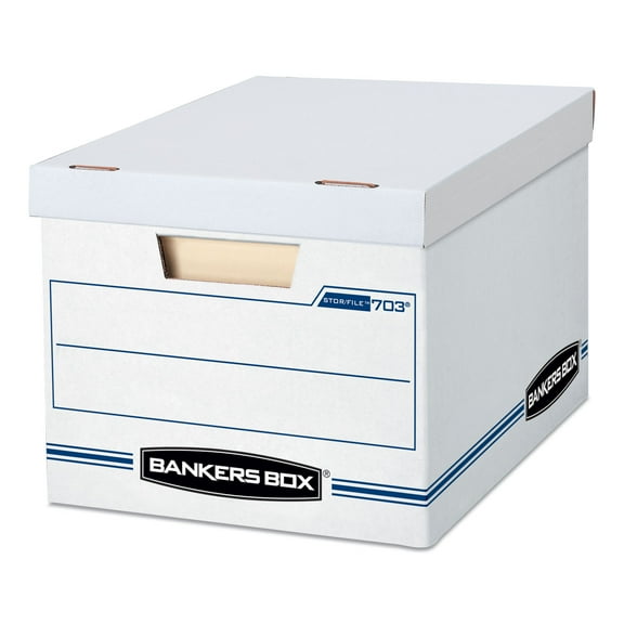 Bankers Box Stor/file Basic-duty Storage Boxes, Letter/legal Files, 12" X 16.25" X 10.5", White, 20/carton