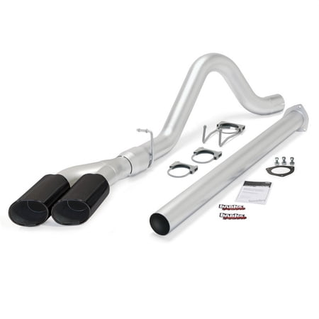 Banks Power 11-13 Ford 6.7L F250-350 Monster Exh Sys - SS Single-Dual Exh w/ Blk Tips Fits select: 2011-2014 FORD F350, 2011-2014 FORD F450