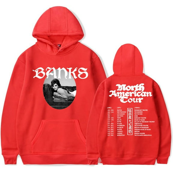 Banks Tour 2025 Hoodies Long Sleeve Streetwear Cosplay Women Men Hooded Sweatshirts