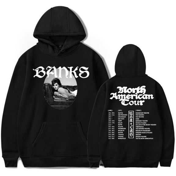 Banks Tour 2025 Hoodies Long Sleeve Streetwear Cosplay Women Men Hooded Sweatshirts