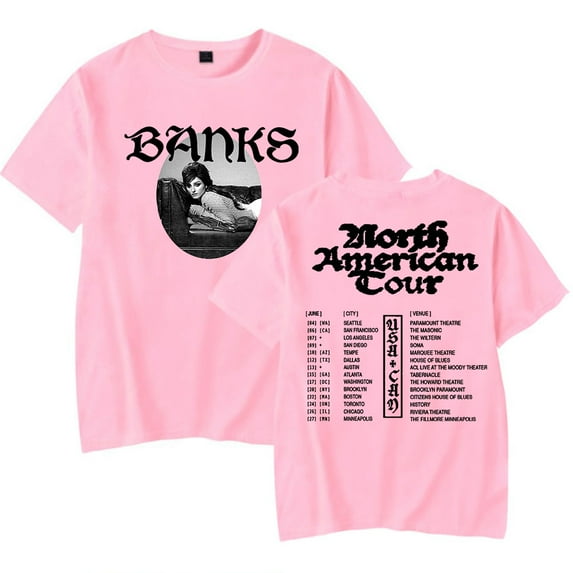Banks Tour 2025 Merch T-shirts Women Men Cosplay Streetwear Tops Short Sleeve Tee