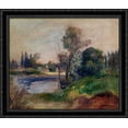 thumbnail image 1 of Banks of the River 32x28 Large Black Ornate Wood Framed Canvas Art by Pierre Auguste Renoir, 1 of 2
