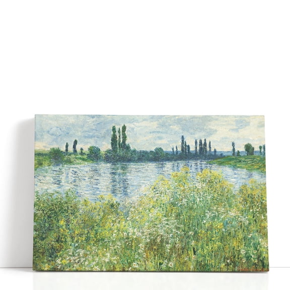 Banks of the Seine, Vetheuil, 1880 - Wrapped Canvas Print Wall Art | 48" W x 32" H