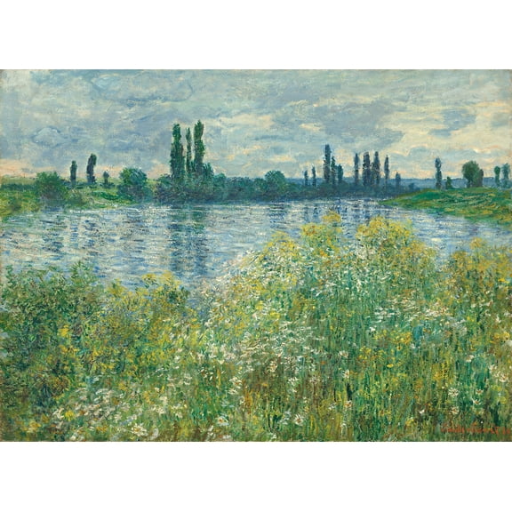 Banks of the Seine, Vetheuil by Claude Monet - 12" x 18" Art Print Wall Decor