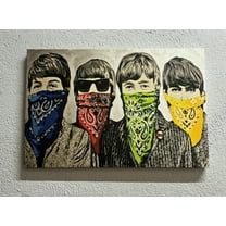 Banksy Beatles Printed, Graffiti Art, Abstract Poster, Banksy Bandanas Artwork, The Beatles Wall Art, Graffiti Street Artwork, Canvas Wall Decor - Rolled Canvas