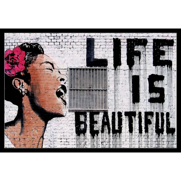 Banksy Billie Holiday Life Is Beautiful Poster Print (24 x 36