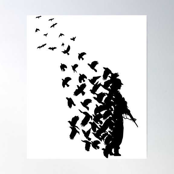 Banksy Birds Poster Wall Art, Modern Wall Decor For Living Room Bedroom, 8x12 UNFRAMED