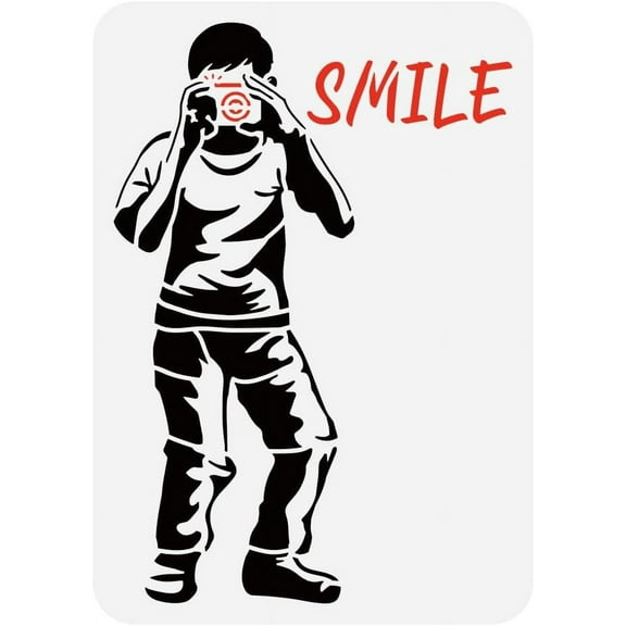 Banksy Camera Boy Painting Stencil 8.3x11.7inch Large Camera Boy Template for DIY