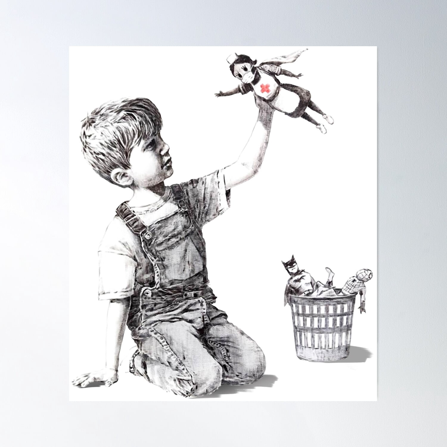 Yooyu Banksy Game Changer Nurse Tribute Canvas Painting Poster e Stampe Wall Art Immagini per Camera da Letto Decorazione della casa 50x75cm Cornice Interna
