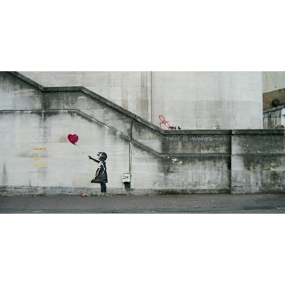 Banksy Girl and Heart Balloon - CANVAS OR PRINT WALL ART