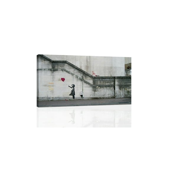Banksy Girl and Heart Balloon - CANVAS OR PRINT WALL ART