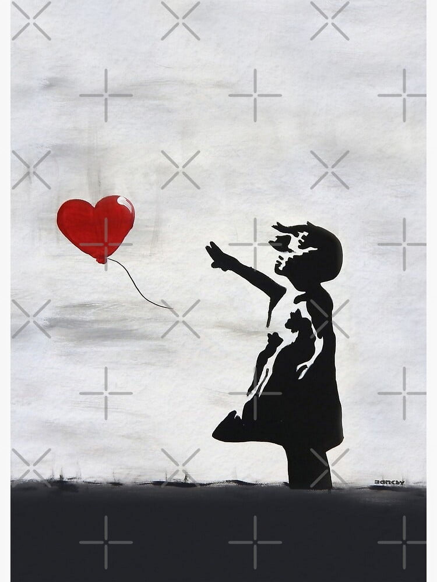 Banksy Girl with heart balloon graffiti ORIGINAL WALL street art HD